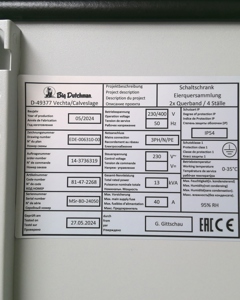 Control cabinet egg cross collection